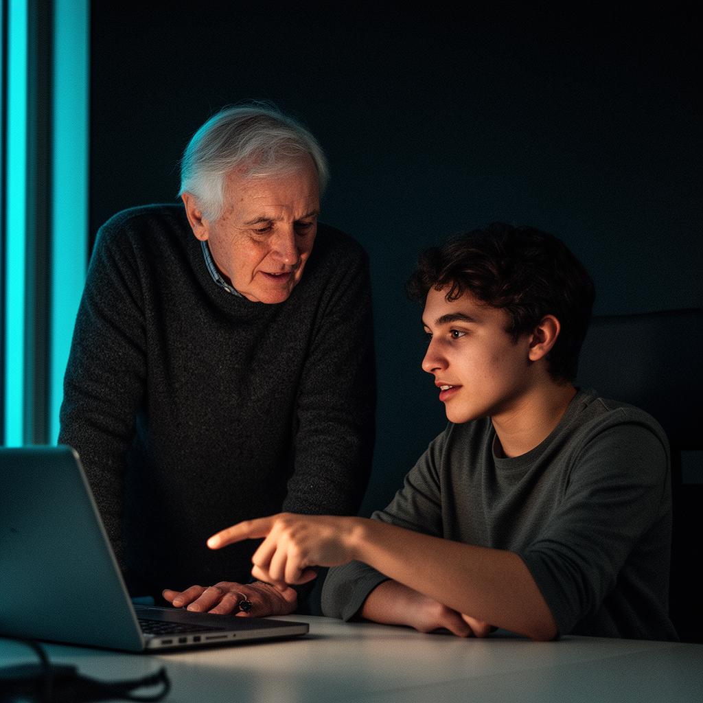 Mentoring-Moment: erfahrener Berater begleitet einen Kollegen